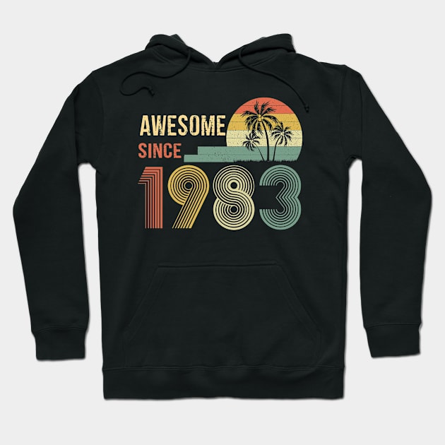 39 Years Old Awesome Since 1983 Gifts 39th Birthday Gift Hoodie by peskybeater